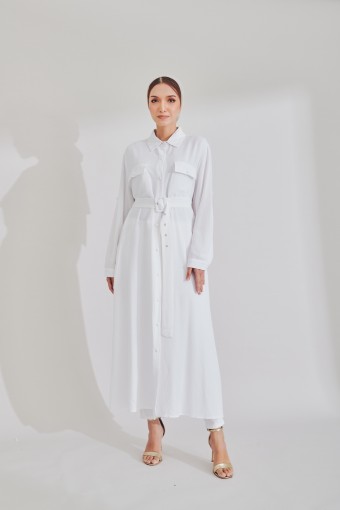 Kaira Long Top In White