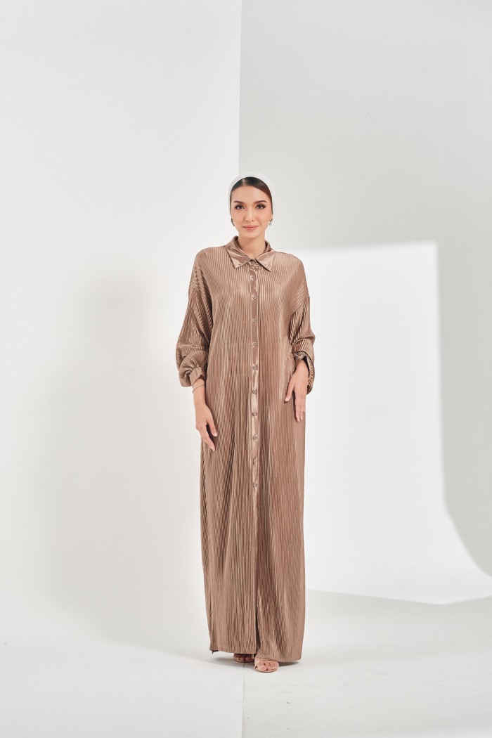 Nixie Dress In Umber Brown