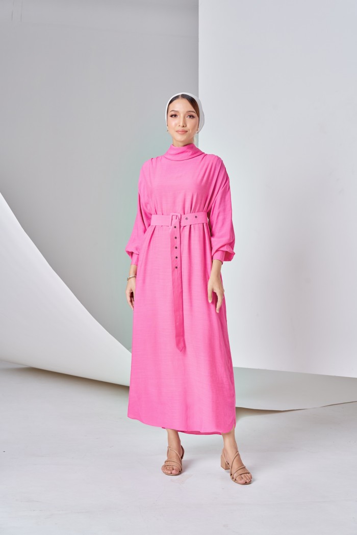 Navea Dress In Bubblegum