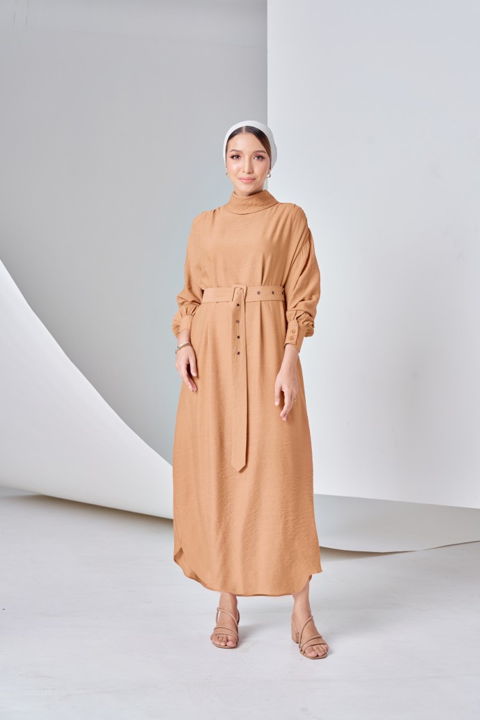 Navea Dress In Cinnamon