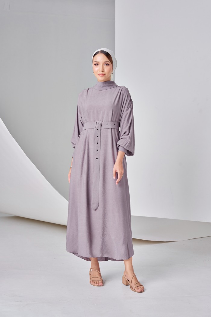 Navea Dress In Purple Ash