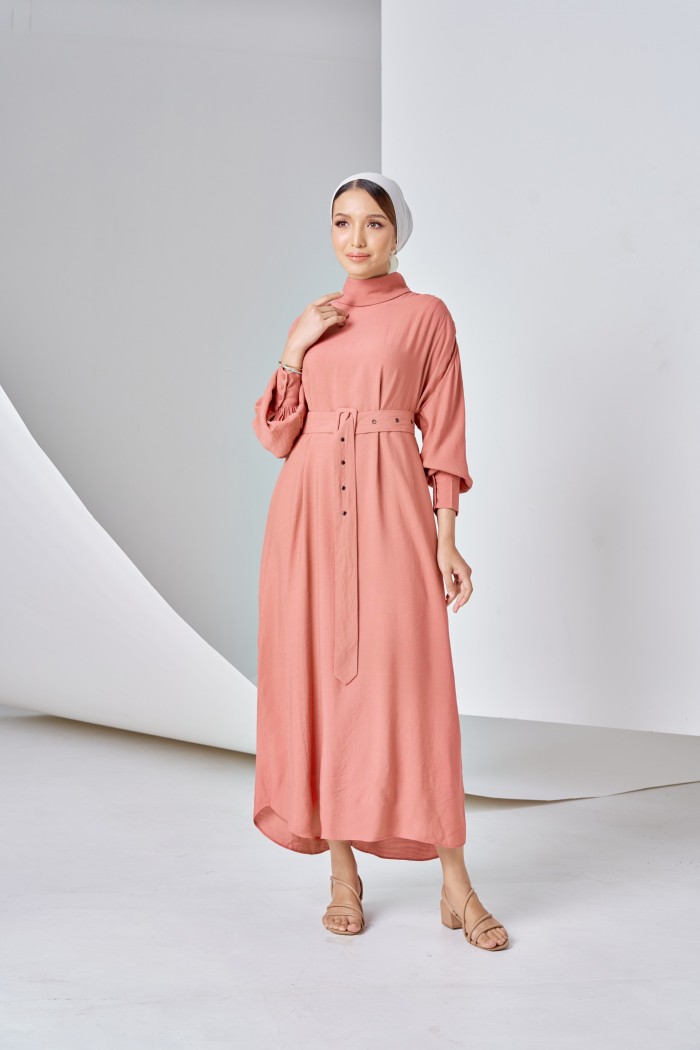 Navea Dress In Salmon