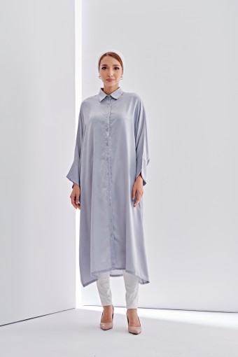 Everlee Long Top In Sky Blue