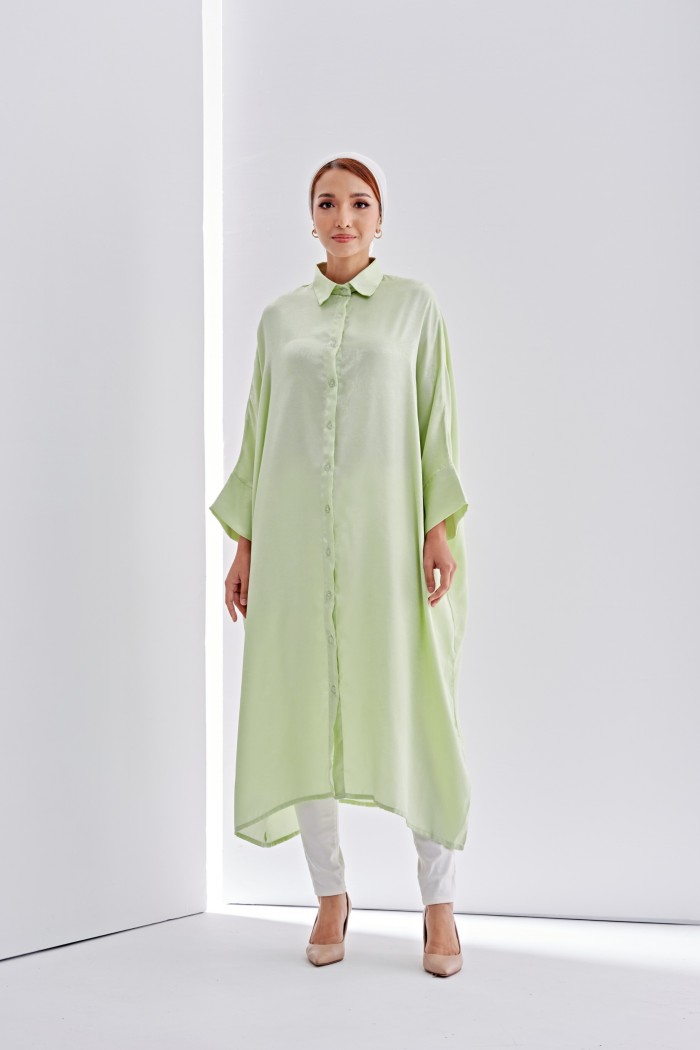 Everlee Long Top In Mint Green