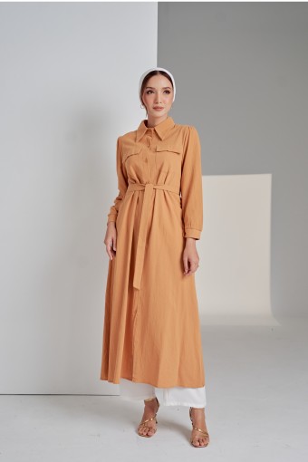 Ruby Long Top In Light Brown
