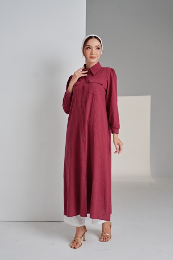 Ruby Long Top In Maroon