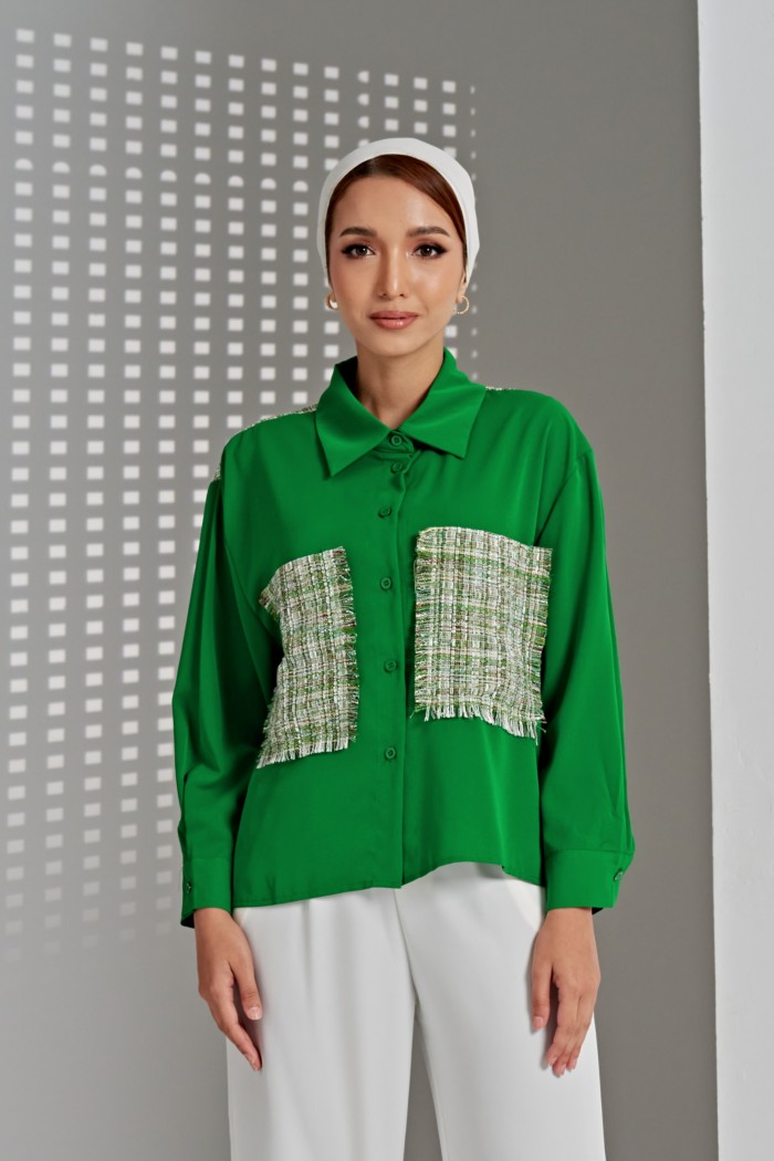 Calandra Top In Green Shamrock