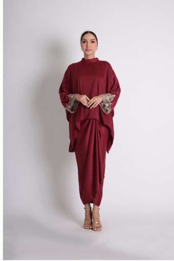 Aleeya Kurung In Burgundy