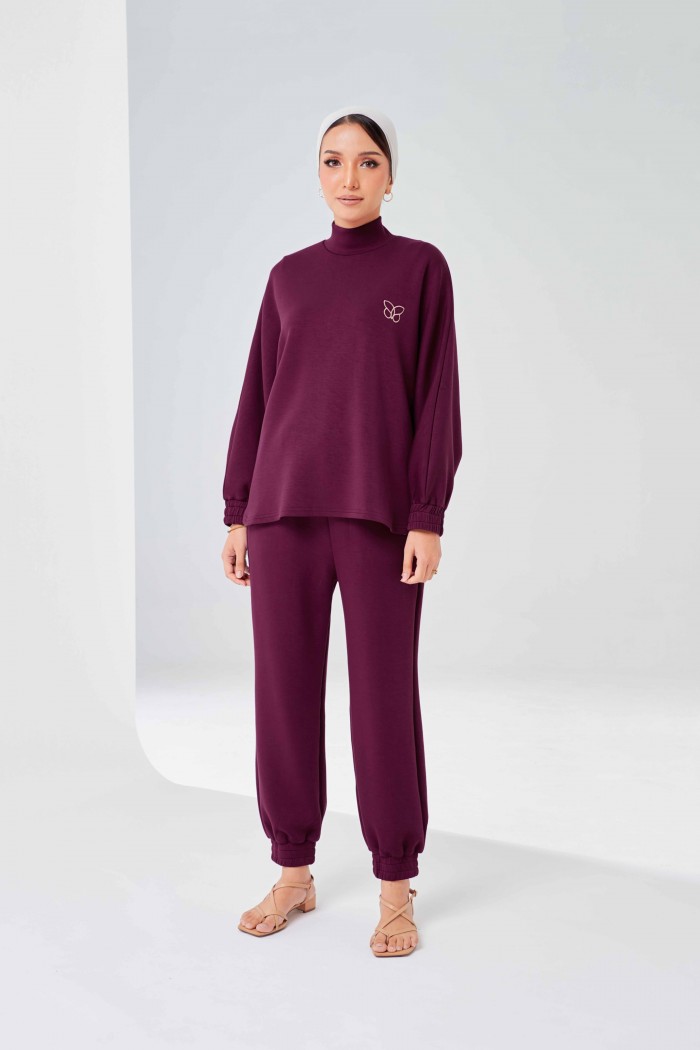 Ae-Ra Set (Jogger Pants) In Purple Sangria