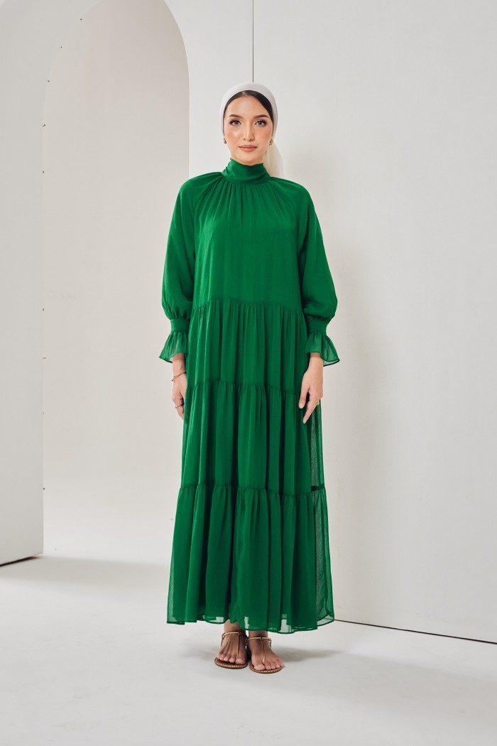 Calissa Dress In Deep Green
