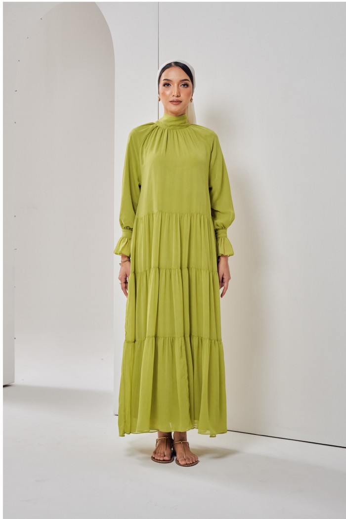Calissa Dress In Lime Green