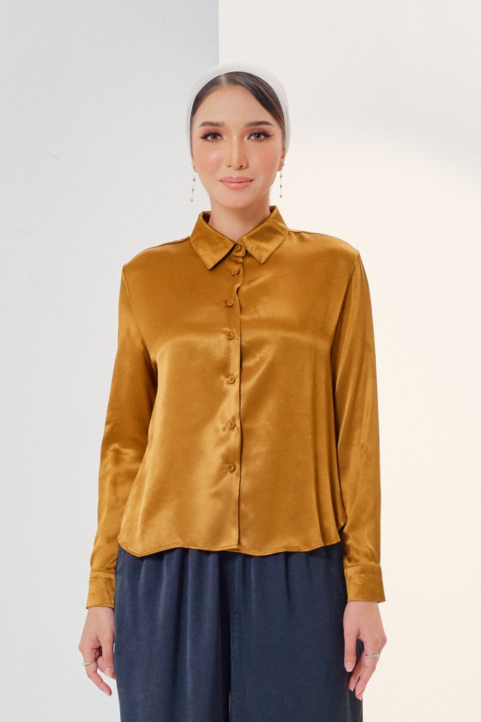 Ava Top In Golden Brown