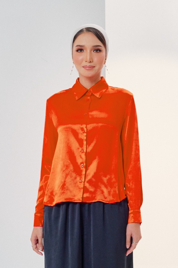 Ava Top In Tangerine