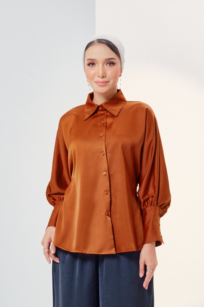 Kimora Top In Burnt Orange
