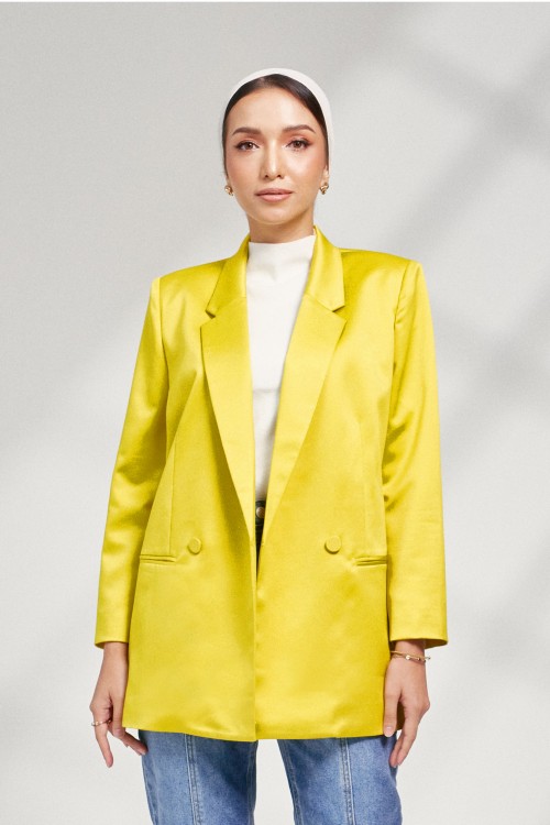 Quinn Blazer In Lime Yellow