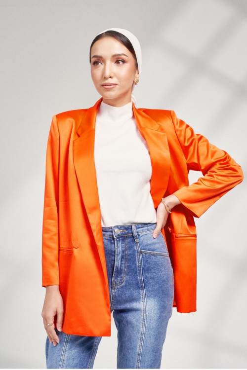 Quinn Blazer In Tangerine