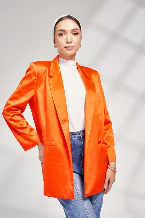 Quinn Blazer In Tangerine