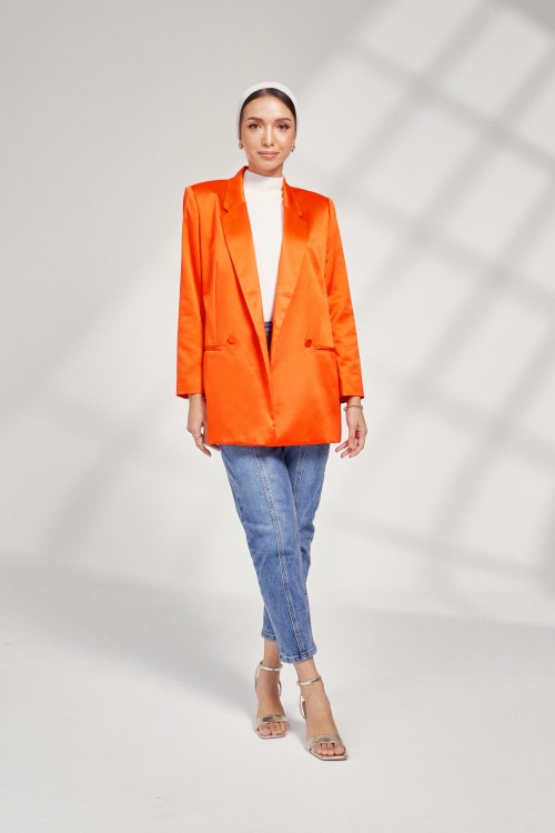 Quinn Blazer In Tangerine