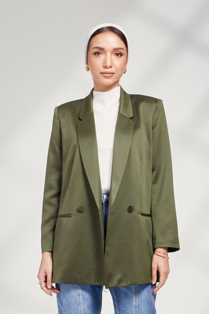 Quinn Blazer In Olive Green