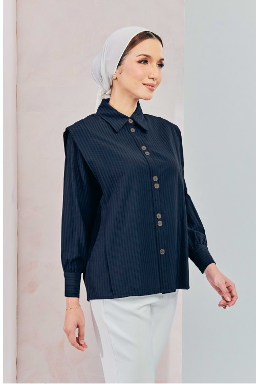 Deluna Top In Navy Blue