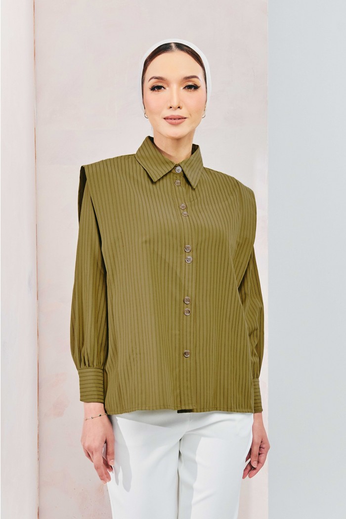 Deluna Top In Olive Green