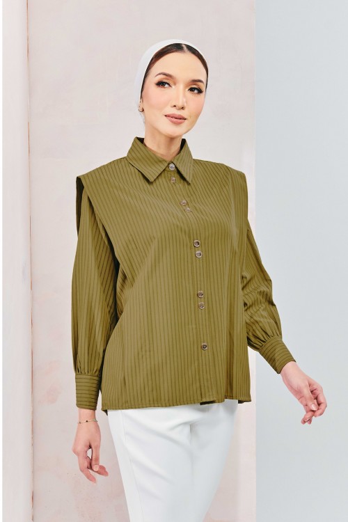 Deluna Top In Olive Green
