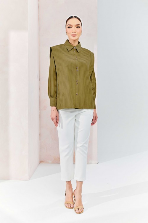 Deluna Top In Olive Green
