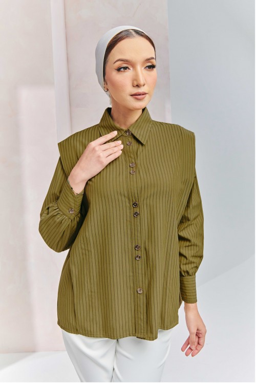 Deluna Top In Olive Green