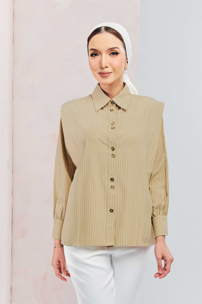 Deluna Top In Tan Brown