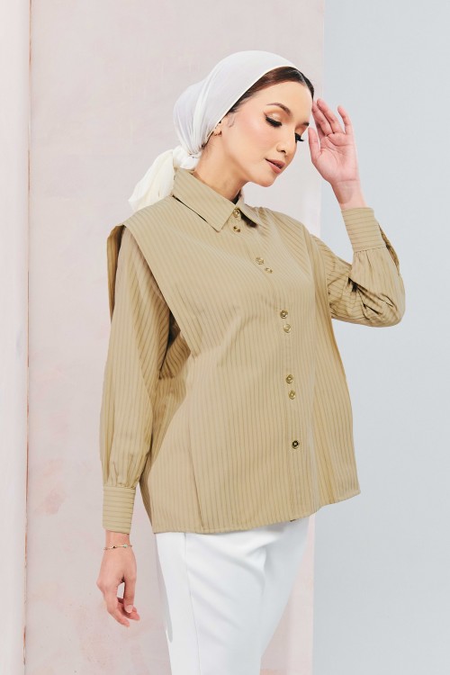 Deluna Top In Tan Brown