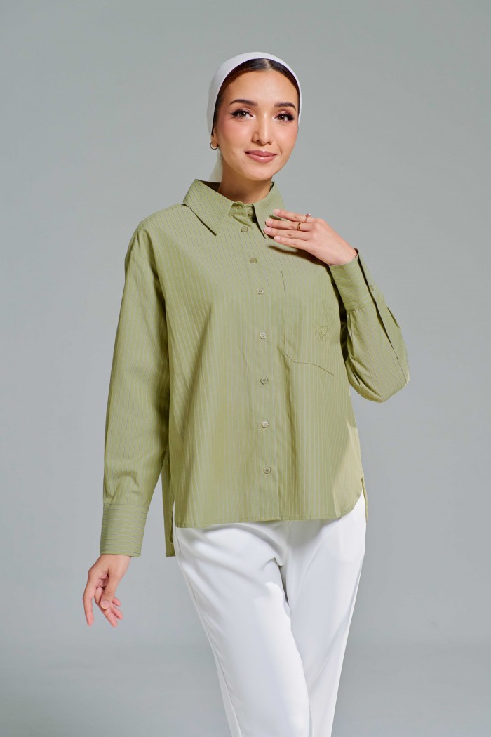 Leona Top In Apple Green