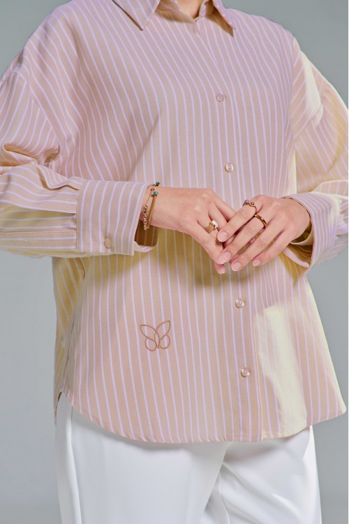 Louisa Top In Peach Salmon