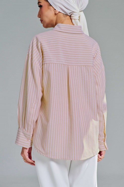 Louisa Top In Peach Salmon