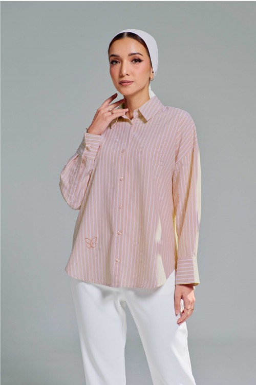 Louisa Top In Peach Salmon
