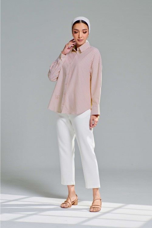 Louisa Top In Peach Salmon