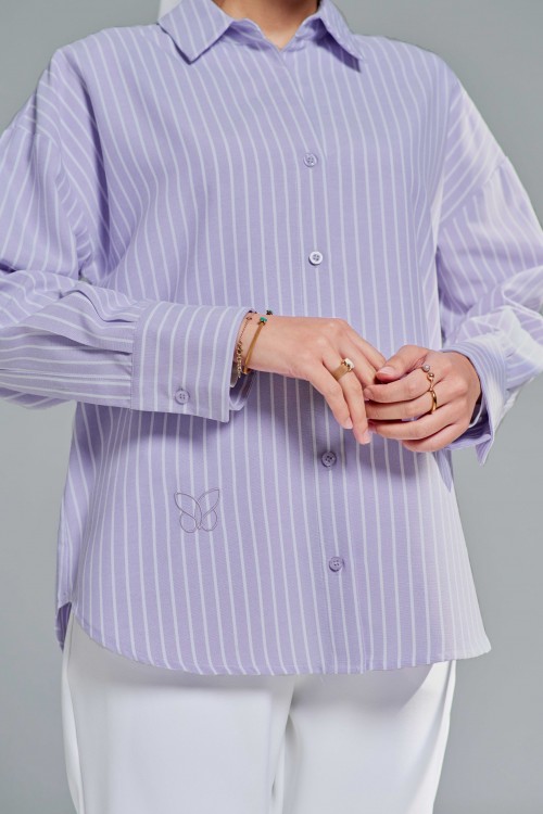 Louisa Top In Periwinkle