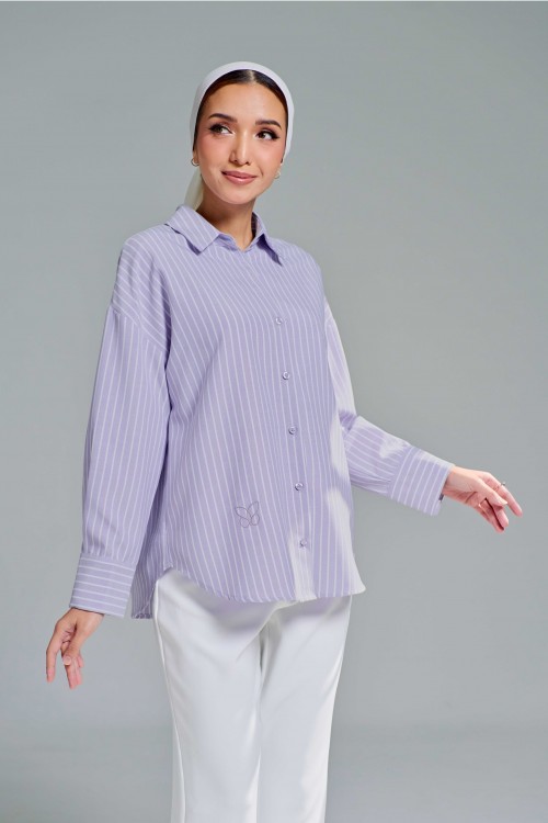 Louisa Top In Periwinkle