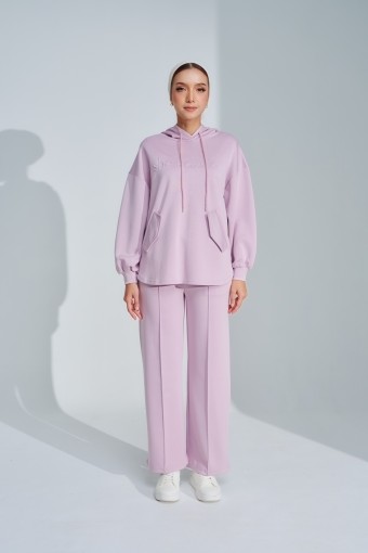 Ae-ri Pullover Hoodie Set In Baby Purple