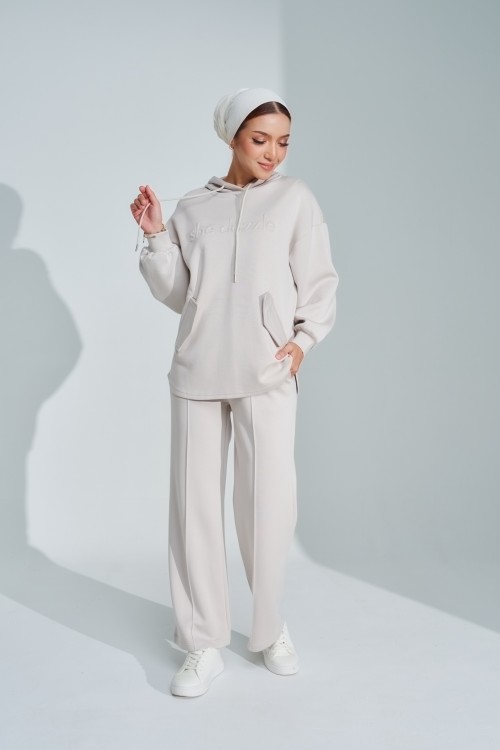 Ae-ri Pullover Hoodie Set In Winter Mood