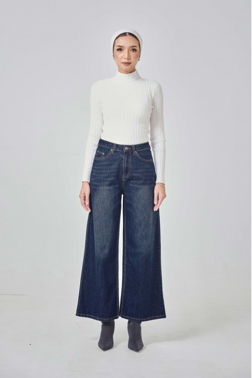 Gigi Denim Pants In Dark Blue