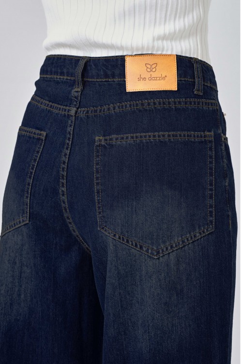 Gigi Denim Pants In Dark Blue