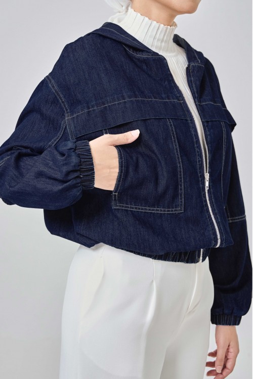 Kylie Denim Jacket In Dark Blue
