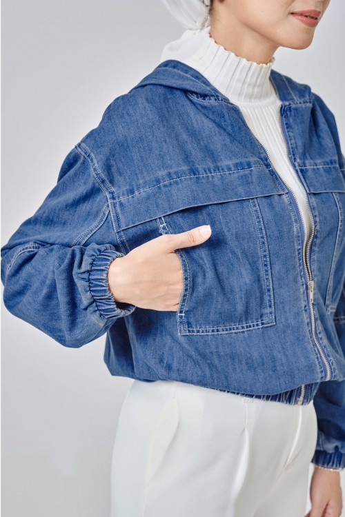 Kylie Denim Jacket In Medium Blue