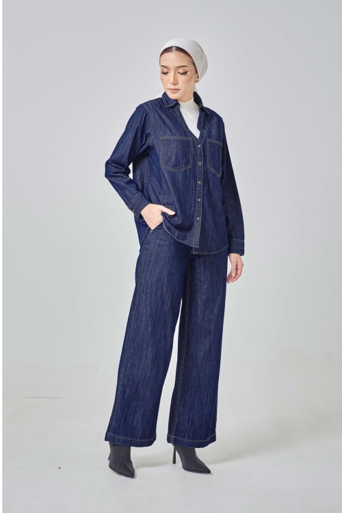 Hailey Denim Set In Dark Blue