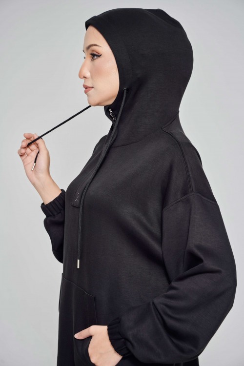 Youna Pullover With Skirt In Ebony Black