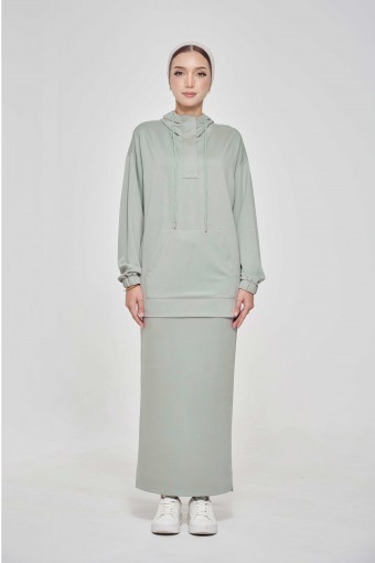Youna Pullover With Skirt In Forest Sage