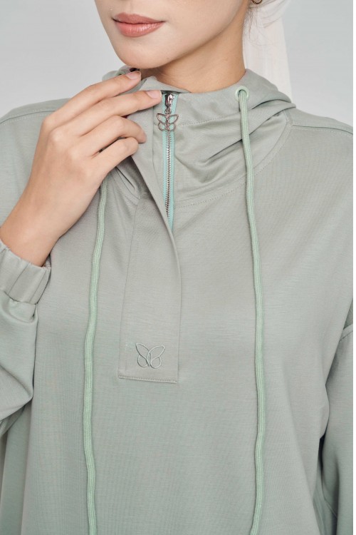 Youna Pullover With Skirt In Forest Sage