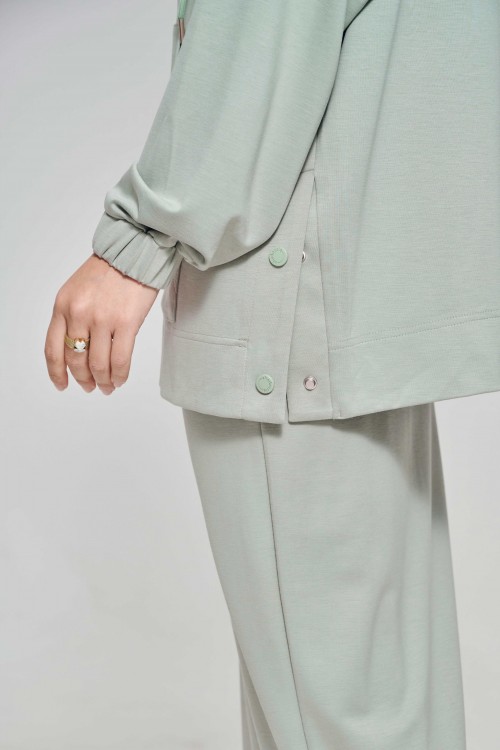 Youna Pullover With Skirt In Forest Sage