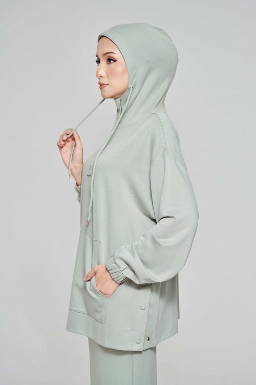 Youna Pullover With Skirt In Forest Sage