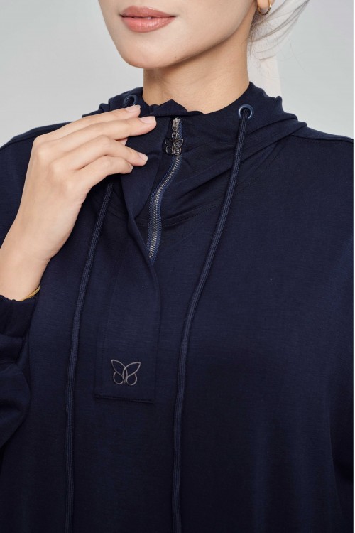 Youna Pullover With Skirt In Navy Blue